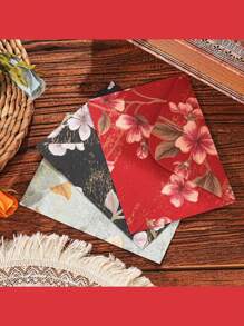 10 Pcs High-Grade Retro Flower Envelopes With Embossing And Bronzing, With A Variety Of Colors And Flowers To Choose From, Are Very Suitable For Weddings, Anniversaries, Birthdays And Valentine's Day And Other Festivals Or Daily Use, With Automatic Sealing And High-Quality Paper, Which Is Suitable For Everyone.(Because Of Paper Cutting, The Position Of Flowers Is Random.)