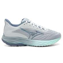 Mizuno Zapatillas de entrenamiento de fitness con amortiguación y ligereza para mujeres, adecuadas para correr y viajar - gris/gris azul/azul - Ver 2