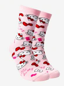 Sanrio Sanrio 1 Pair Of Women's/Couple Mid Length Socks, Personalized, Fun, Rich And Colorful, Creative Anime Cartoon Design, Holiday Gifts, Comfortable And Breathable, Improving The Family Day Atmosphere, Fashionable And Fashionable, Suitable For Women Funny Socks,Crazy,Anime,Multicolor Socks