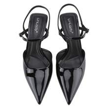 BELOVELY Glossy Pointed-Toe Slingback Heels | Perfect For Parties And Formal Events | Women's Elegant High-Heel Shoes With Adjustable Straps For Comfort And Style