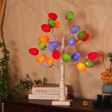1 件空心花卉复活节彩蛋树灯，USB/电池供电风景照明树适用于客厅、餐厅和节日派对装饰 - 彩色 - 查看 3