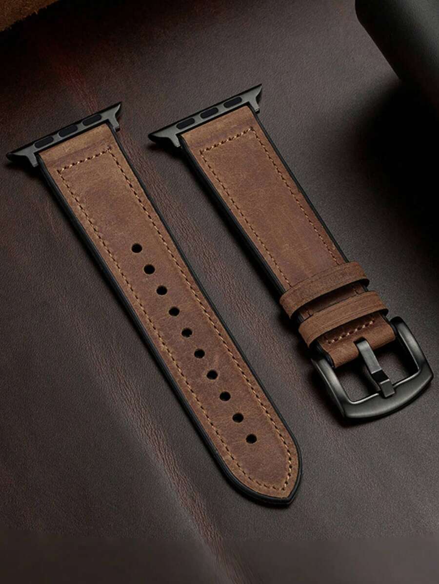 1条男女通用白色奢华柔软皮革智能手表表带，兼容 38mm/40mm/41mm/42mm/44mm/45mm/46mm/49mm，智能手表配件，兼容 Series Ultra/SE/11/10/9/8/7/6/5/4/3/2/1，情人节礼物，返校季智能手表表带配件