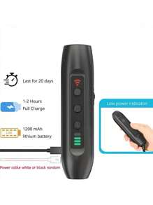 超声波狗狗止吠器，带USB充电、手电筒和LED训练灯 - 利用高频声波制止狗狗吠叫并训练您的爱犬 - 彩色 - 查看 3