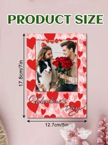 1pc Customized Valentine'S Day Photo Greeting Card, Personalized Customize Love Text Greeting Card, Front Customized Couple Photo, Back Customized Text Valentine'S Day Paper Card, Single Page Front And Back Printing, Heartfelt Love Commemorative Card