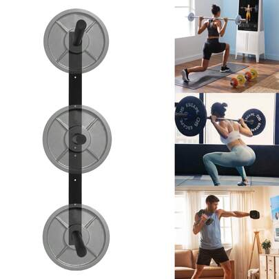  Rainaut Weight Plate Storage Rack Wall Mount 3 Peg Weight Plate Holder 1050lbs Capacity Heavy Duty Bumper Plate Storage Rack For Home&Commercial Gym, Fit 2" Barbell Plates