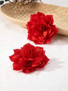 1 Paar elegante Blumen Stoff Anhänger Boho Stil Ohrringe für Frauen, geeignet für täglichen Gebrauch und Urlaub