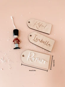 Personalised Gift Tag / Gift Tags / Christmas Tag / Name Tag / Reusable Wooden Gift Tag / Meaningful Gift Gifts Birthday Graduation - Khaki - View 8