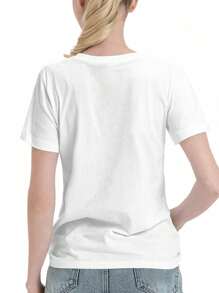 Women's White Short-Sleeved T-Shirt Miss Devo Music Band Miss's T-Shirt Basic Short Sleeve Tee Classic Youth Memory Casual Top Women's T-Shirts