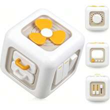 Busy Cube For Kids Sensory Busy Board Travel Toy For Toddlers 2 3 Years Old Educational Learning Toys Montessori Toys For Babies 18-24 Month (Colours And Details Are Random) - White - View 2