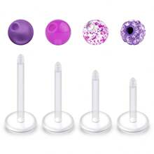 Boucles d'oreille hélix 16G en acrylique clair, rétenteur tragus en bioflex clair, anneaux de lèvres, anneaux de lèvres Monroe, clous Labret, bijoux pour piercing Méduse, 3 mm, 8-31 pièces, pour femmes et hommes