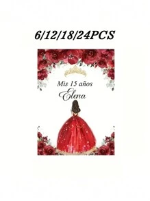 6/12/18/24 piezas Etiquetas personalizadas a prueba de agua para botellas, etiquetas de cumpleaños personalizadas con diseño de corona, regalos íntimos, opciones perfectas para familia y amigos, bodas, fiestas y eventos, regalos perfectos para cumpleaños, aniversarios, Día de San Valentín y otras ocasiones, artículos esenciales para bodas - Multicolor - Ver 43
