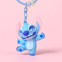 Miniso Stitch Food Party Series Cute 3D Pendant Keychain For Bag Decoration(Stitch) - Blue (Stitch) - View 2
