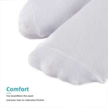 Farfallarossa 男女低帮袜，9 双装，隐形袜子，柔软棉质运动袜，透气低帮设计，纯色黑白，尺码 35-46。 - 白色 - 查看 4