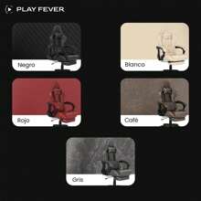 CANVAS REVOLUTION Play Fever Silla Gamer Nitrox | Silla Premium | Cojín Lumbar con masajeador | Reposapiés retráctil | Piel sintética | Ajustable | Varios Colores (Negro) - 1 - Ver 7