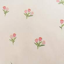 Juego de 3 piezas de hilo de doble capa con pequeñas flores rosas, suave y cómodo, 1 funda de edredón + 2 fundas de almohada - tulipán - Ver 9