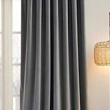 1 pieza Cortina opaca de terciopelo multicolor y sencilla para dormitorio y sala de estar, con bolsillo para vara