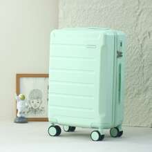 Maleta de equipaje de 24 pulgadas de gran capacidad, ligera, compacta, multifuncional, resistente a los arañazos y con contraseña para viajes en carrito - verde menta - Ver 2