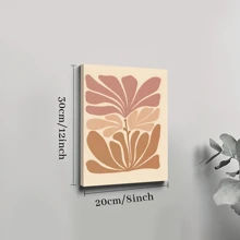 1pc Framed Canvas Poster, Abstract Botanical Warm Tone Wall Art Canvas Paintings, Ideal Gift For Bedroom Living Room Corridor, Wall Art, Room Decoration