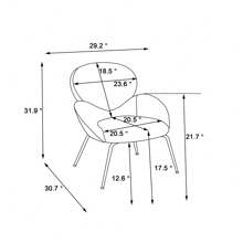 LITZEE Tocador con patas de metal y terciopelo Teddy, silla de ocio moderna con reposabrazos característicos de tela suave acolchada, adecuada para sillas de maquillaje de salón y dormitorio (negro) - Negro - Ver 6
