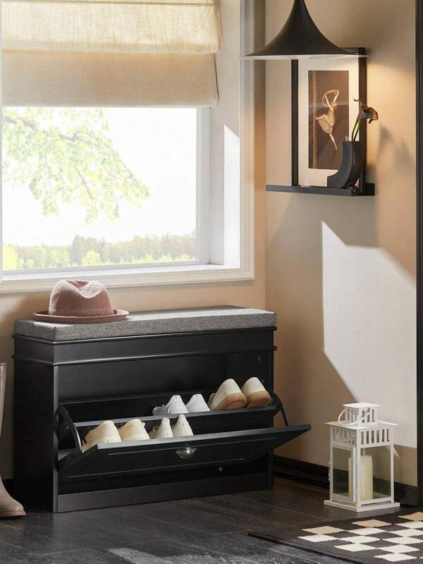 SoBuy Organizador de sapatos Sapateira com 1 aba Preto 75 x 24 x 51 cm FSR82-L-SCH PT