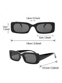 1pc Plastic Rectangle Retro Classic Elegant Portable Modern Simple Style Graceful Design And Expressiveness Never Outdated Shades Basics Fashion Eyeglasses For Unisex Party Beach Wedding Business Suitable For All Face Shapes Accessories Back To School Fashionable Preppy School Look