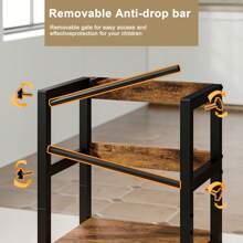 INNOD Toddler Kitchen Step Stool, Adjustable Height Learning Tower With Rail, Steel & Wood Kitchen Stool For Kids, Toddler Helper Stool For Kitchen, Non-Slip Toddler Tower - Coffee Brown - View 8