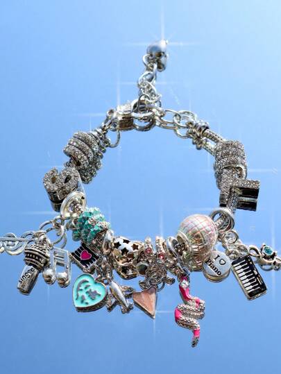 1 件友谊手链、音乐钢琴手链、动物蛇手链、复古迪斯科球手链