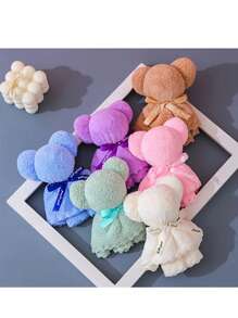 10pcs Cute Bear Towel Gift Set With Transparent Bag - Ideal For Valentine's Day, Wedding, Birthday, Mother's Day And Christmas Party Gifts Home Bathroom Decor Fall Decor Back To School For Beauty Salon Home Bathroom - Multicolor - View 2