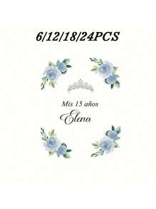 6/12/18/24 piezas Etiquetas personalizadas a prueba de agua para botellas, etiquetas de cumpleaños personalizadas con diseño de corona, regalos íntimos, opciones perfectas para familia y amigos, bodas, fiestas y eventos, regalos perfectos para cumpleaños, aniversarios, Día de San Valentín y otras ocasiones, artículos esenciales para bodas - Multicolor - Ver 29
