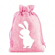 4/12pcs Easter Gift Bags With Drawstring, Easter Bunny Printed Gift Packaging Bags, Small Size Gift Bags In Multiple Colors - Multicolor - View 3