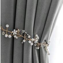 1 pieza Cortina opaca de terciopelo multicolor y sencilla para dormitorio y sala de estar, con bolsillo para vara