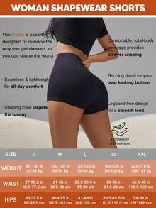 女士瑜伽短裤性感高腰提臀弹力健身运动热裤 - 黑色 - 查看 4