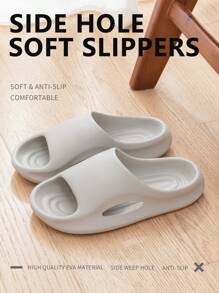 Graue Herren Badesandalen, atmungsaktiv & bequem, rutschfestes gestreiftes EVA Material, leicht & weich, Duschpantoffeln, können auch draußen getragen werden, Strandschuhe