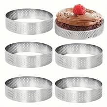 3/6/12/24 Stück Edelstahl runde Mousse-Kuchenringe, 8cm (3,15 Zoll), französische Dessert-Kuchenmolds aus Metall, geeignet für Mousse, Käsekuchen, Muffins, Kuchen, Tartenbacken