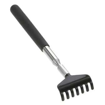 1pc Telescopic Back Scratcher Scratching Backscratcher Massager Metal Stainless Steel Tool With Carrying Bag