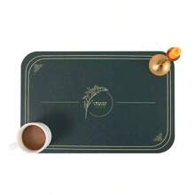 Luxury Solid Color Flower Design PU Leather Placemats, Heat Resistant Waterproof Oil-Proof, For Hotel, Cafe, Fancy Western Restaurants, Rectangular Dining Table Mats