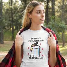 Playera Para Mujer 1 Pza Estampado Meme Flork De Panzazo | Prenda entallada y de Tela Delgada 100% algodón - Blanco - Ver 5