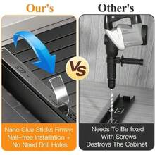 Pull Out Cabinet Organizer, 21"Deep, Slide Out Spice Rack For Kitchen Cabinets, Under Sink Pull-Out Home Organizers With Adhesive Nano Film Fixed, Sliding Cabinet For Bathroom, Pantry Storage Shelves 21"D X 11.8"W X 3.1"H