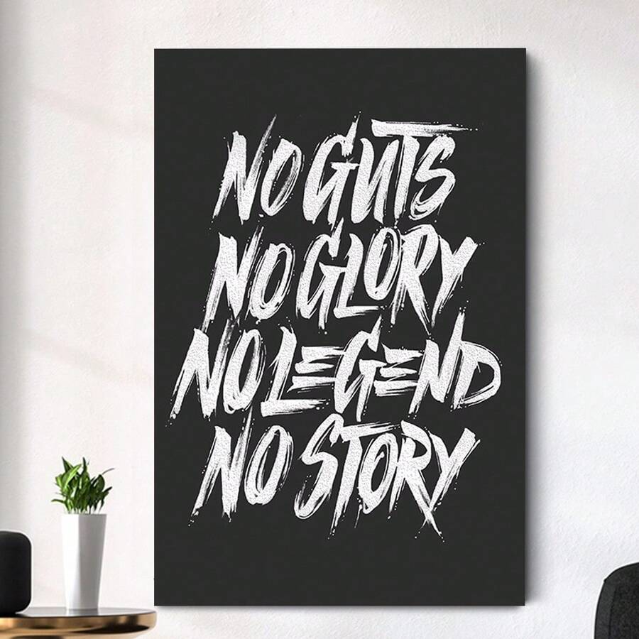 Framed-Creative Graffiti Style Motivational Quote Wall Art Stylish Home Decoration Ideal Gift For Bedroom Decoration, Room Living Room Wall Decoration, Valentine's Day Gift - Framed - View 1