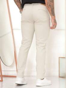 Kit 2 Men's Tailored Trousers Beige And White Casual Fashion - 彩色 - 查看 5