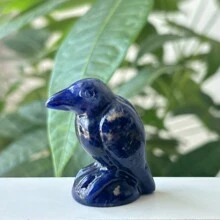 1pc 4cm Natural Crystal Raven Figurine, Crystal Carved Ornament, Raven Home Decor
