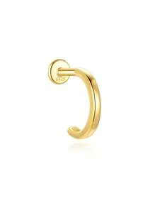 1PC 925 Sterling Silver Classic Chunky Stud 6-9mm Flat Back Sụn Helix Piercing Trang sức cao cấp cho trang phục hàng ngày Tiệc cưới Đính hôn Kỷ niệm Ngày lễ tình nhân - Vàng - Xem 10