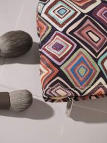 1 szt. Brązowa asymetryczna torebka kopertówka w kratkę, modna, swobodna, stylowa, przenośna kosmetyczka, kosmetyczki, mała kosmetyczka, kosmetyczka, urocza kosmetyczka, kosmetyczki, podpaski higieniczne, wkładki, Air Pods, przewodowe słuchawki, ładowarka, słuchawki, podróżna torba na kosmetyki, torba do pielęgnacji skóry, kosmetyczki dla kobiet, słodycze, dla pielęgniarek, dla dziewcząt ze szkoły, prezent świąteczny. - Wielokolorowe - Zobacz 4