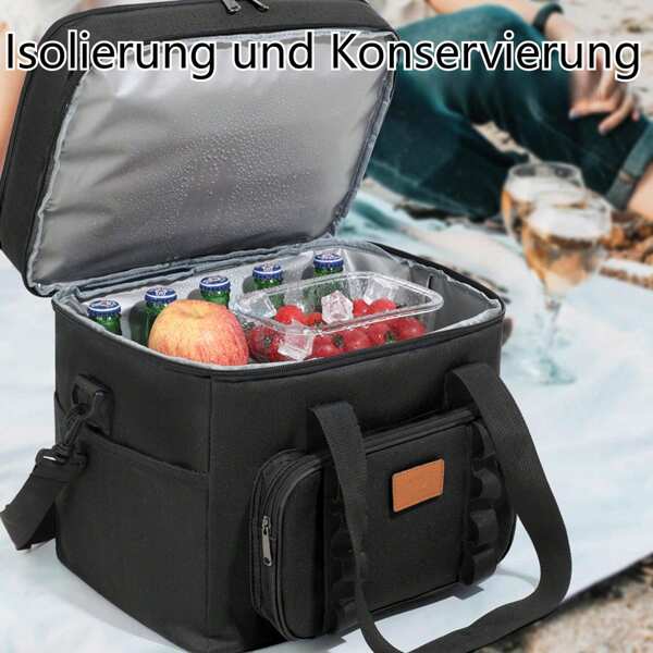 Kühltasche, Picknicktasche, Kühlbox, Lunchtasche, Kühlakku, Thermobehälter, Picknickkorb, Tragetasche, Korbtasche, Picknickrucksack, mit Tragegriffen