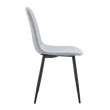MUUOKY Set Of 6 Dining Chairs, Light Gray Modern Upholstered Dining Room Chairs With Soft Cushions And Black Metal Legs, Comfy Kitchen Side Chairs For Living Room, Lounges, Room Decor, Home Decor, Kitchen Accessories, Valentine Day Decor, Kitchen, Wedding, Valentine Day, Desk - 淺灰色 - 查看 11