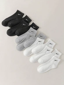 6/8/10/12 paires de chaussettes courtes multicolores, noires, blanches et grises pour femmes, chaussettes mi-mollet en tricot polyvalentes pour couples, style Y2K, pour l'extérieur, les fêtes, le gothique, la rentrée scolaire, douces et confortables respirantes