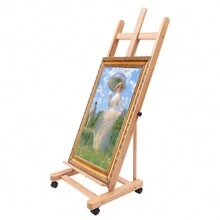 HaroldDol Große Studio H-Frame Staffelei - Buche Holz Künstler einstellbar beweglichen Kippen Staffelei, Boden Malerei Staffelei Stand - 1 - Übersicht 2