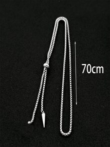 1pc Men's New Stainless Steel Rivet Ball Pendant Necklace, Fashionable Titanium Steel Jewelry