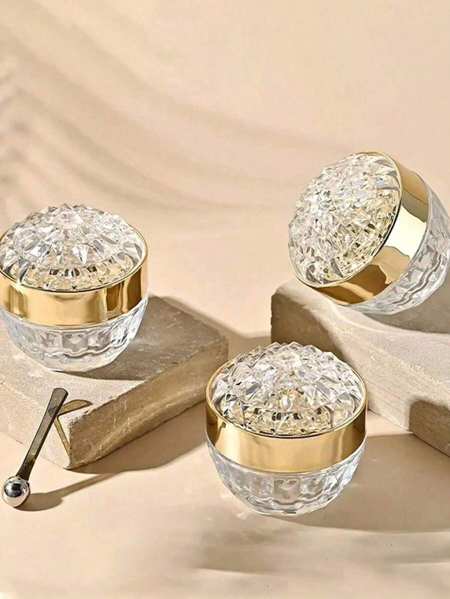 1 件玻璃霜瓶，水晶钻石霜罐，化妆品罐，钻石霜空瓶（50 毫升） - 彩色 - 查看 1