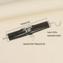 耶稣爱我皮革手链多层缠绕耶稣基督教圣经编织手链宗教饰品生日礼物节日礼品珠宝字母手链男女皆宜